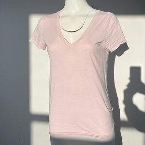 J. Crew Light Pink V-Neck Short Sleeve Tee
